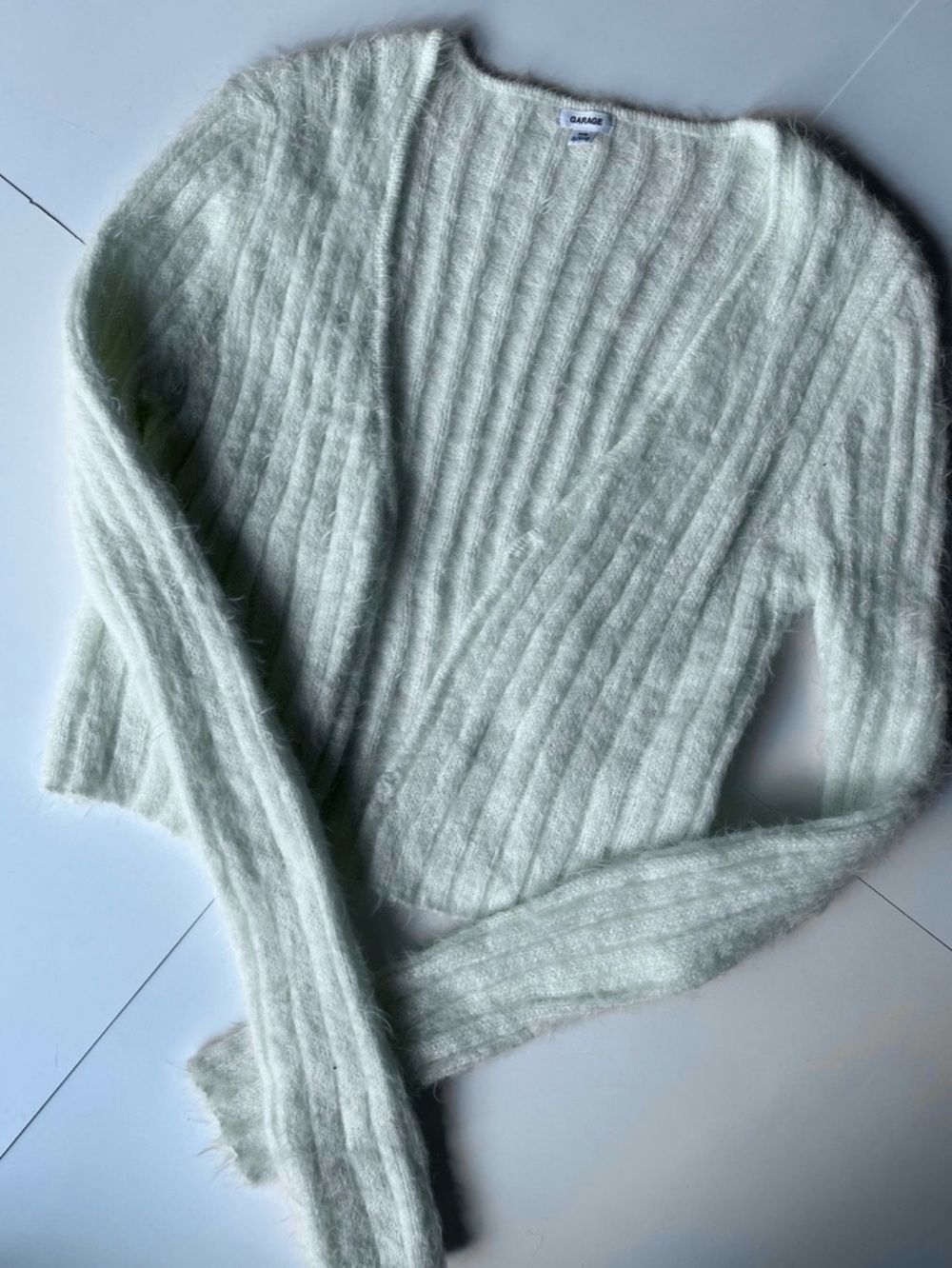 Garage Fuzzy Cardigan White S